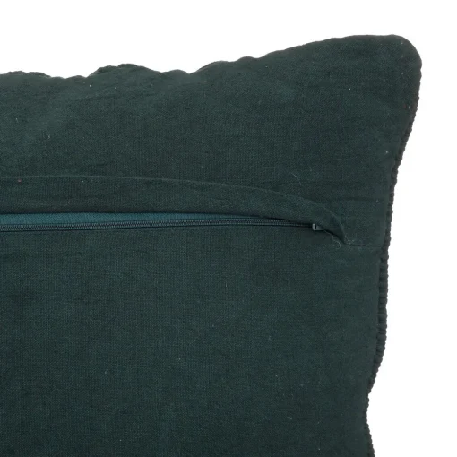 Almofada ALICANTE verde escuro macramé 40x40cm