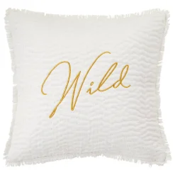 Almofada bordada WILD ROMANCE branca 45x45cm