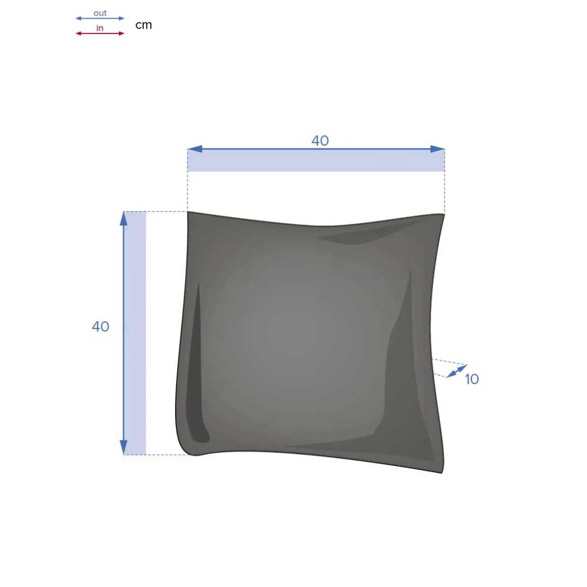 Almofada de exterior KORAI cinza escuro