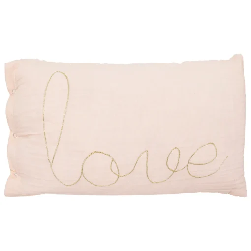 Almofada gaze rosa love 30x50cm