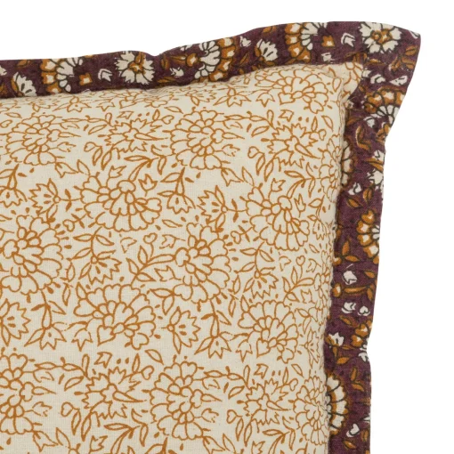 Almofada INDIE bege com flores 38x58cm