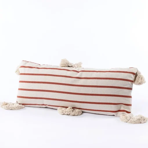 Almofada PRINT riscas FLORAL com tassels 30x70cm