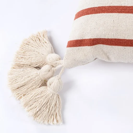 Almofada PRINT riscas FLORAL com tassels 30x70cm