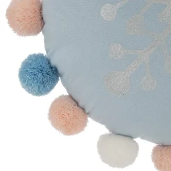 Almofada SNOW azul com pompons 35cm