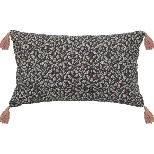 Almofada WINTER LIGHT gaze cinza escuro com tassels 30x50cm