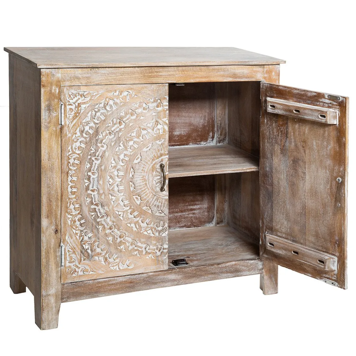 Aparador em madeira mango com 2 portas shirel