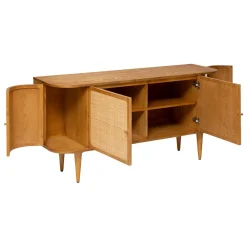 Aparador KISCO com 4 portas em mdf e rattan