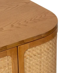 Aparador KISCO com 4 portas em mdf e rattan