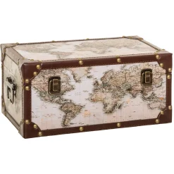 Baú decoração mundo ANZO 29x57cm