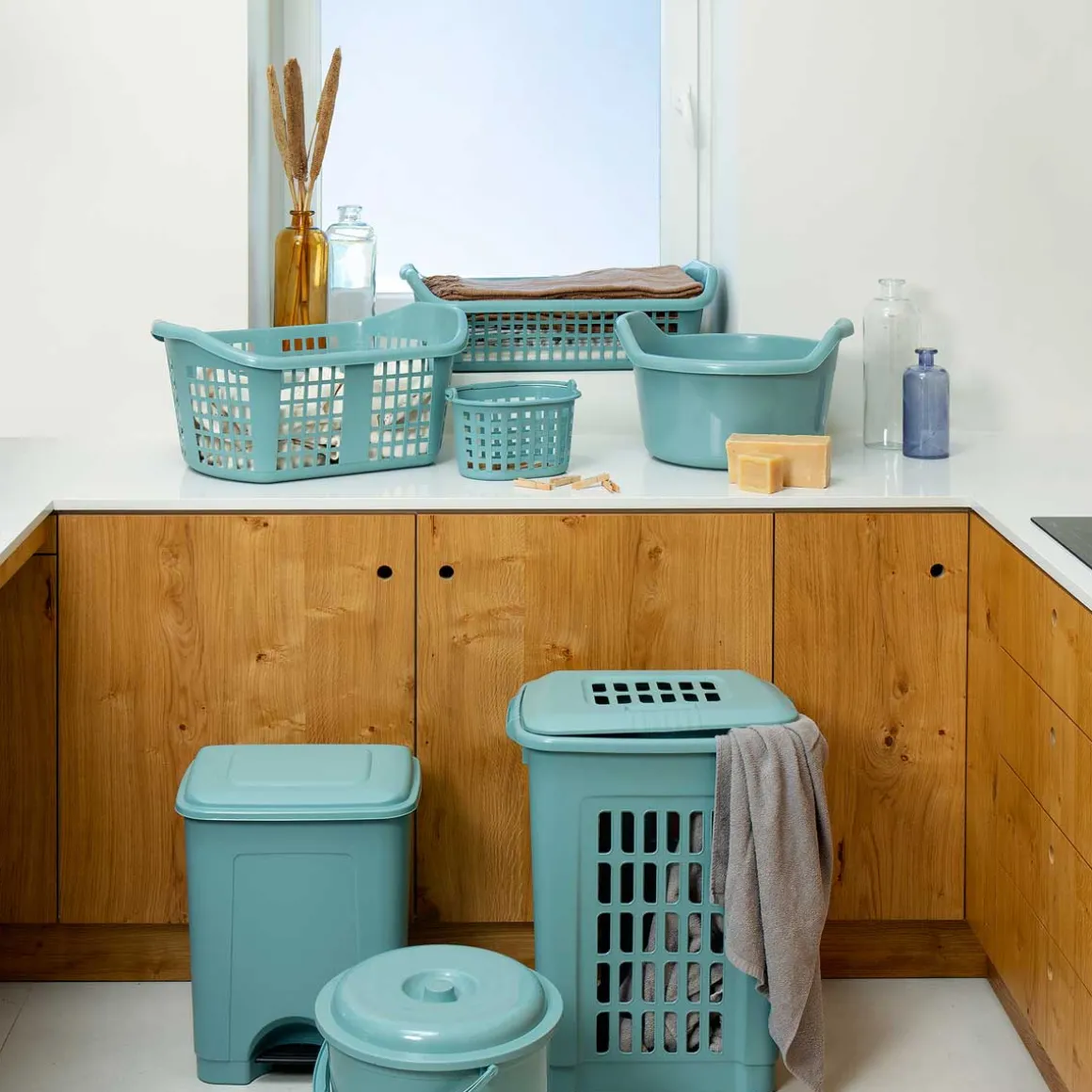 Balde com tampa EUROPA azul stone SEA VIEW 16l