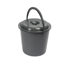 Balde com tampa EUROPA cinza escuro 16l