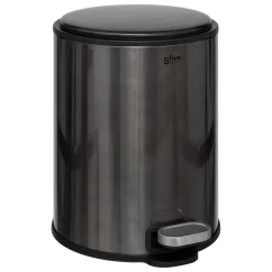 Balde do lixo com pedal DELTA preto em metal 6l