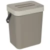 Balde do lixo com suporte bege 5l