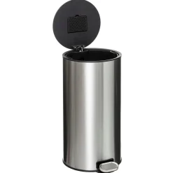 Balde do lixo DELTA prateado em metal 30l
