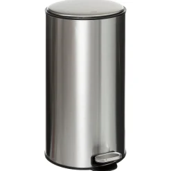 Balde do lixo DELTA prateado em metal 30l