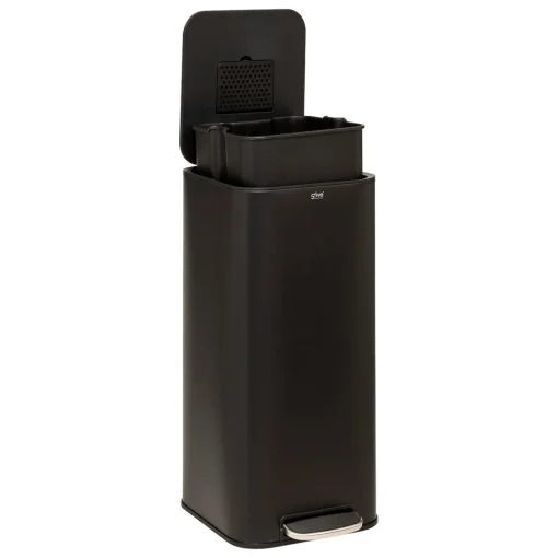 Balde do lixo DELTA preto em metal 30l