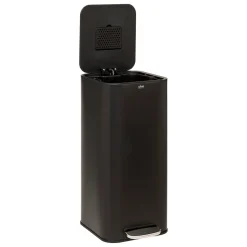 Balde do lixo DELTA preto em metal 30l