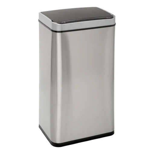 Balde do lixo retangular em inox com sensor 40l