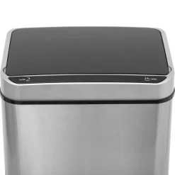Balde do lixo retangular em inox com sensor 40l
