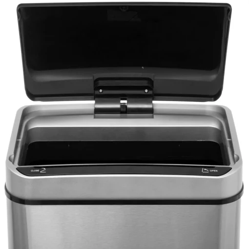 Balde do lixo retangular em inox com sensor 40l