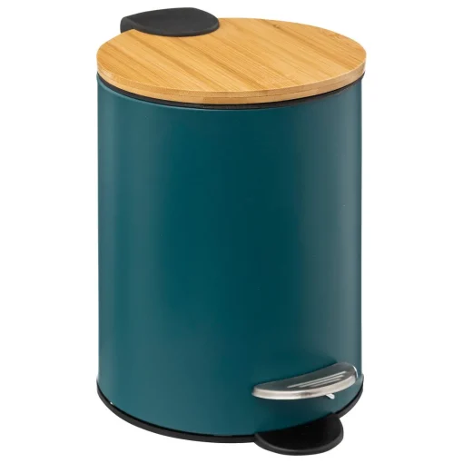 Balde MODERN azul petróleo em metal softclose 3l