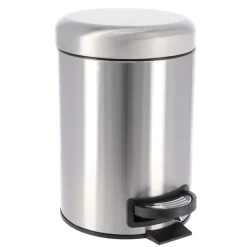 Balde wc cromado soft close em metal