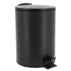 Balde wc preto mate de metal softclose 3l