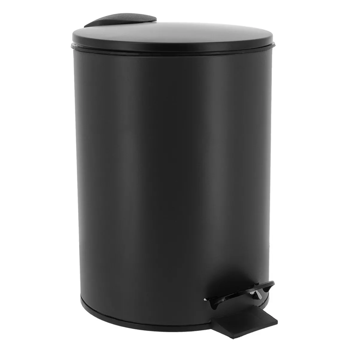 Balde wc preto mate de metal softclose 3l
