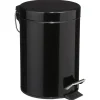 Balde wc preto metal 3l