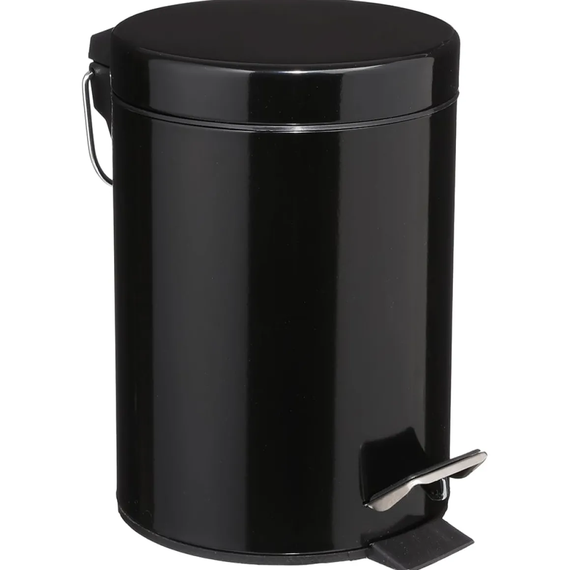 Balde wc preto metal 3l