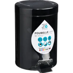 Balde wc preto metal 3l