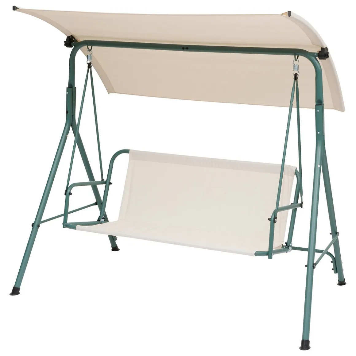 Baloiço em aço e poliéster bege e verde