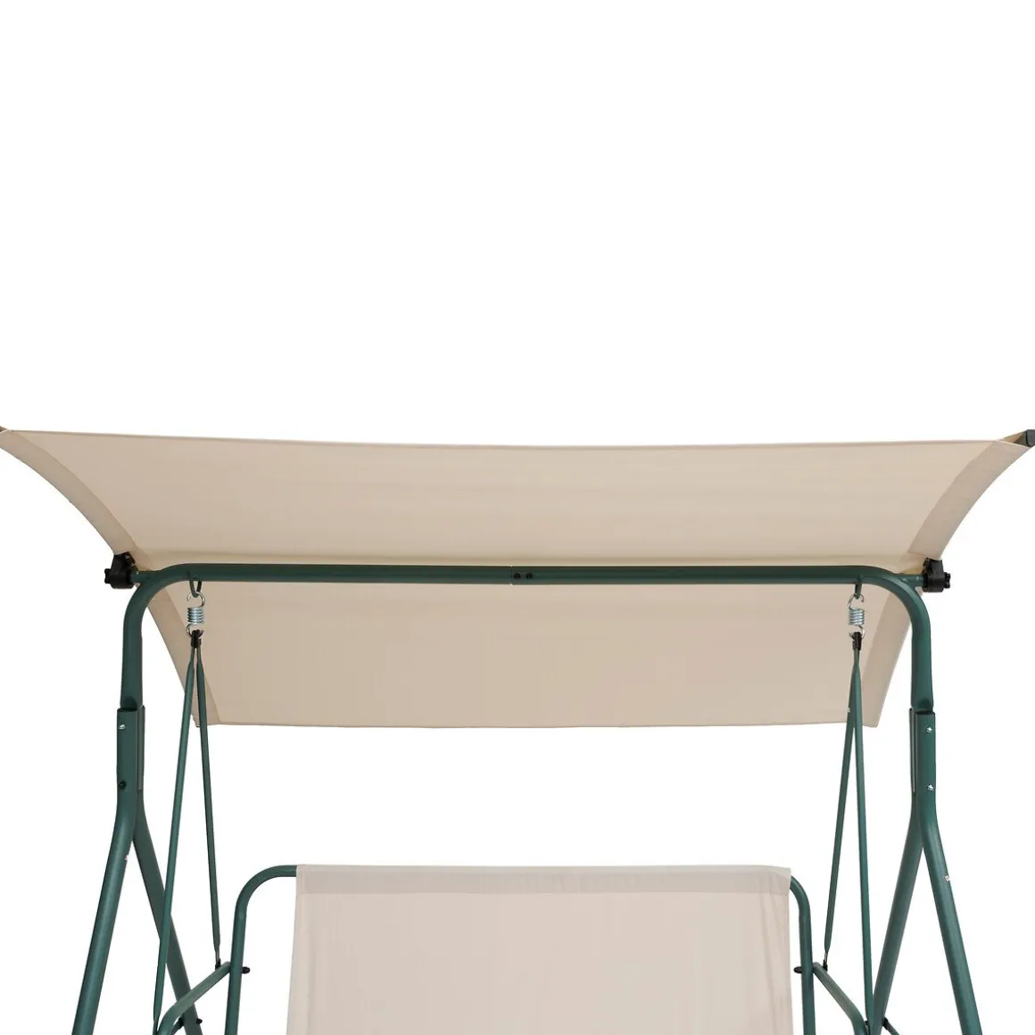 Baloiço em aço e poliéster bege e verde