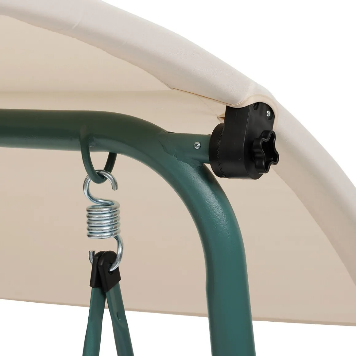 Baloiço em aço e poliéster bege e verde