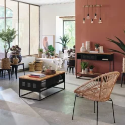 Banco castanho em bambu 32cm