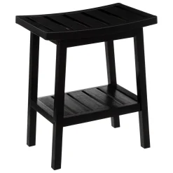 Banco multiusos preto de bambu