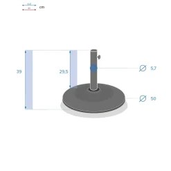 Base para guarda-sol cinza