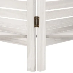 Biombo Branco Em Madeira Com 3 Prateleiras 170cm