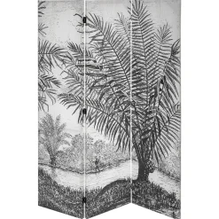 Biombo decorativo preto e branco paisagem CUBA