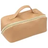 Bolsa de higiene bege efeito couro