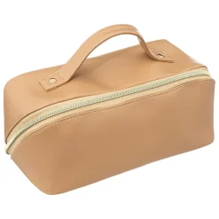 Bolsa de higiene bege efeito couro