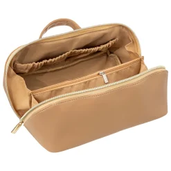 Bolsa de higiene bege efeito couro