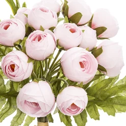 Bouquet 18 MINI camélas rosa 30cm
