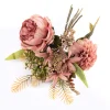 Bouquet artificial de peónia e dália de favos rosa 40cm