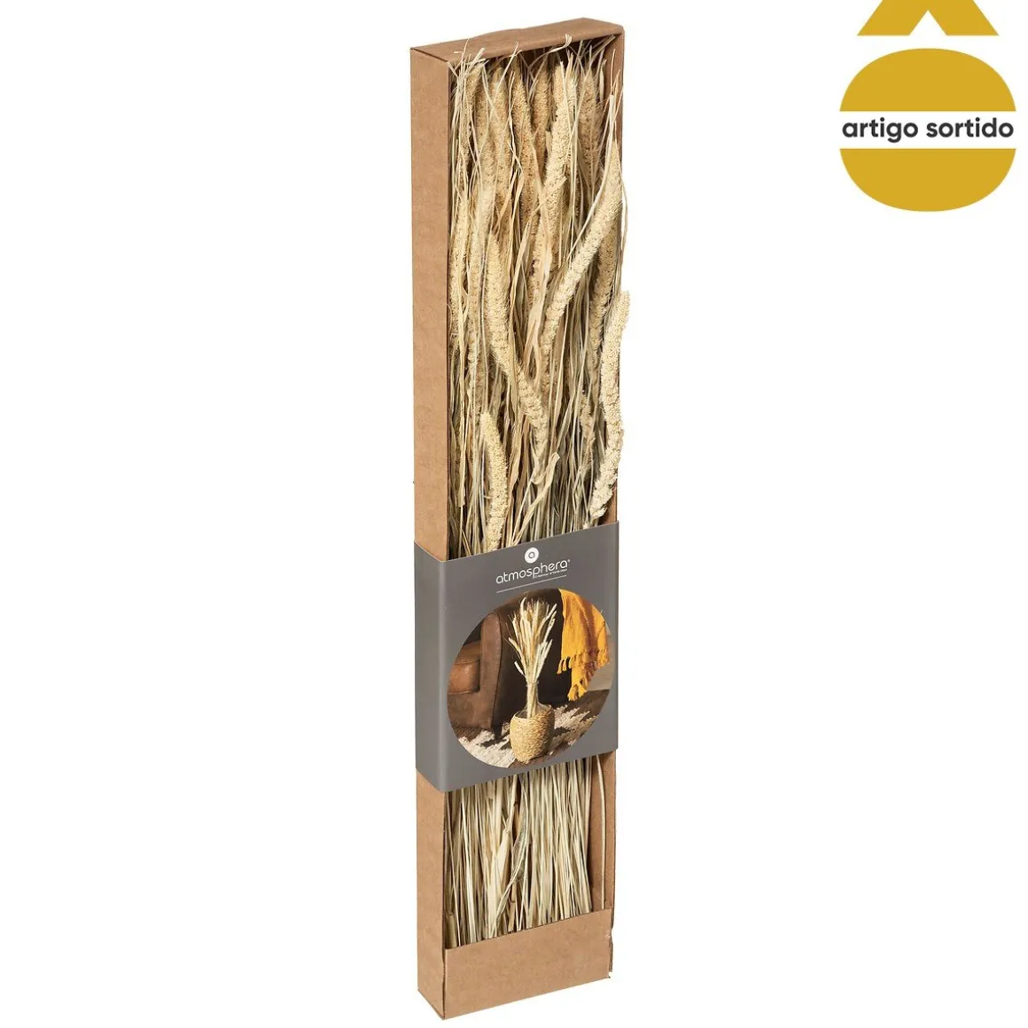 Bouquet de flores secas bege 60cm