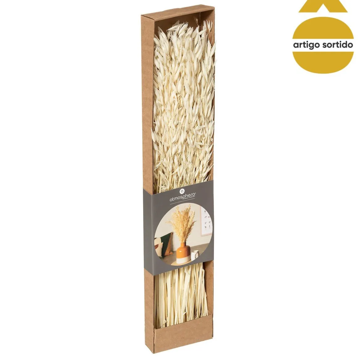 Bouquet de flores secas bege 60cm