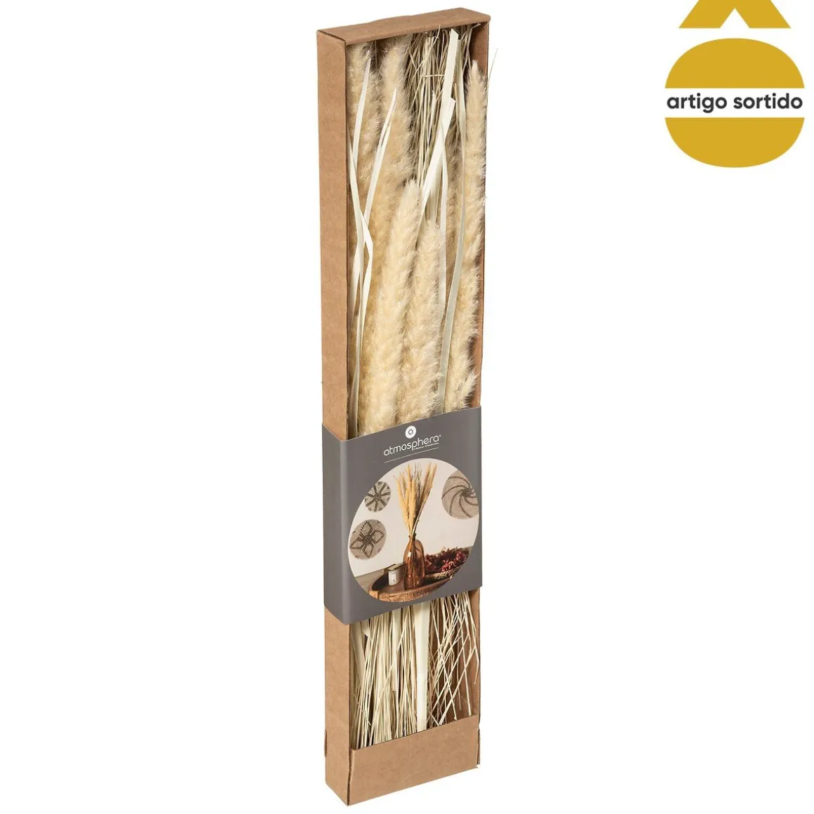 Bouquet de flores secas bege 60cm