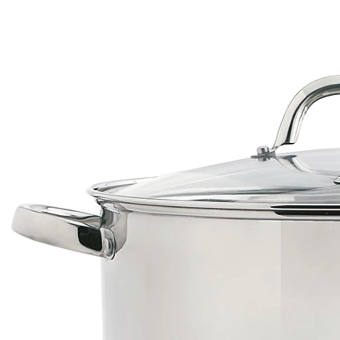 Caçarola em inox com tampa vidro 22cm