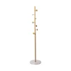Cabide de pé com 7 ganchos dourado e base em mármore 177cm