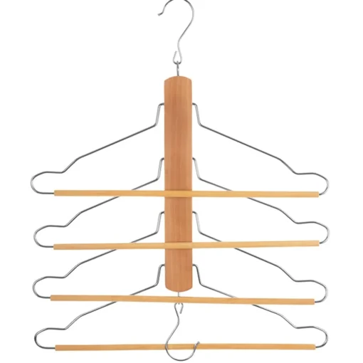 Cabide em madeira para 4 camisas e calças